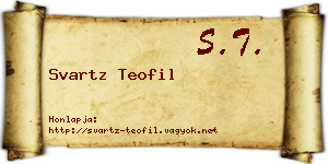 Svartz Teofil névjegykártya